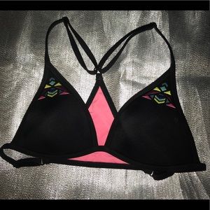 WORN TWICE!! VS PINK black racerback swim top